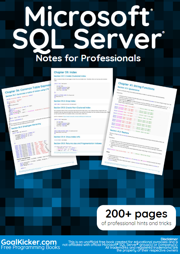 Ingebook - SQL - Notes for Professionals